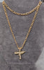 14ct Yellow Gold Pave 'Uzi' Machine Gun Pendant & Figaro Chain