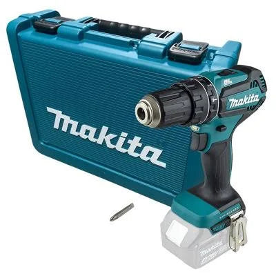 Makita DHP485 18V LXT Lithium Ion Brushless Combi Hammer Drill With Case and Charger and 1 Battery