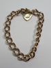 9ct Gold Solid Charm Bracelet  With Heart Locket