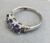 9ct White gold Ring With Purple Stones Size N