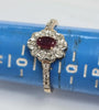 9ct Gold Diamond /Ruby Ring - Size P