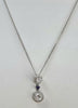 Silver Necklace 18" With CZ Pendant