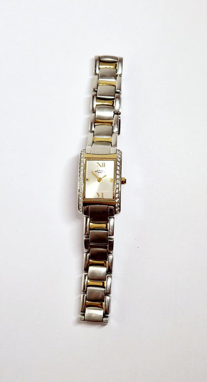 Ladies Rotary, Bi-Metal, Stone Bezel Set Bracelet Watch