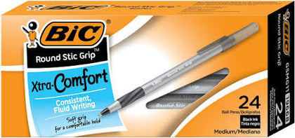 BIC Round Stic Grip Extra Comfort Ballpoint Pens