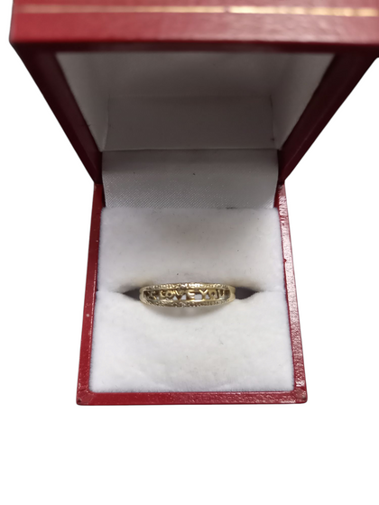 9ct I Love You Gold Ring 1.2g size-Q