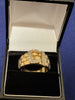 9ct Yellow Gold Buckle Ring with Clear Stones. - Size S - 11.15g