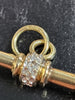 9ct Yellow Gold T-Bar Pendant with 2 Clear Stones - 2.35g - approx. 1" long