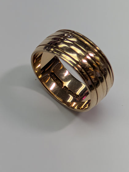 9ct Gold Barrel Wedding Band Ring