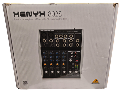 Behringer Xenyx 802s 8-Input Analog Mixer with USB Streaming Interface *** Boxed***