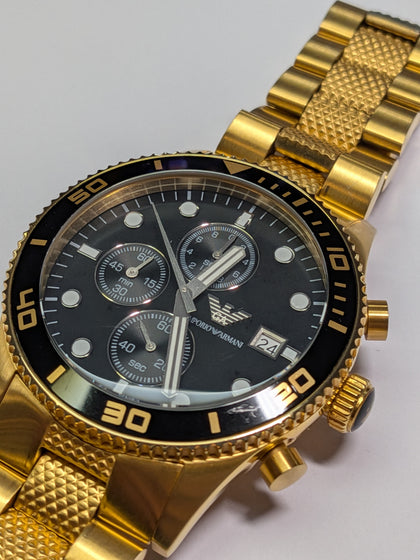 Mens Gold Plated Armani Watch