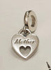 Genuine Pandora "Mother"  Heart  Dangle Charm