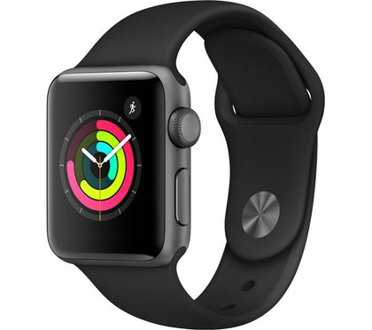APPLE Watch Series 3 - Space Grey & Black Sports Band, 38 mm