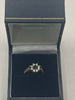 9ct Gold Ring With Black & clear Stones - J