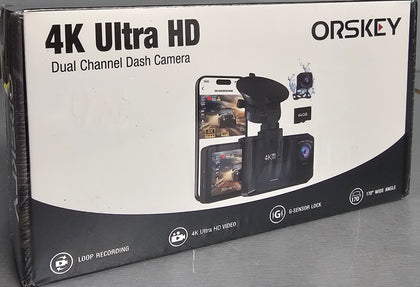 **September Sale** ORSKEY Dash Cam Front and Rear Built-in 5GHz WiFi, 4K+1080P Dual Dash Camera for Cars with 64GB SD