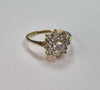 9ct gold cluster ring cz stones Size O