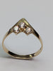 9ct Gold Wishbone Style Ring With Clear Stones