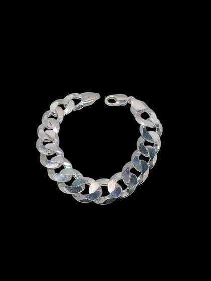 925 Sterling Silver Mens Curb Bracelet - 9