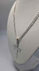 925 Sterling Silver Curb Chain Necklace With Cross Pendant - 32.11 Grams - 24" Long