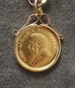 1980 1/10th oz Krugerrand Coin in 9ct Gold Mount & 20" Belcher Chain