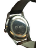 SILVER HUGO BOSS WATCH WITH LEATHER STRAP