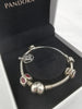 Pandora Bracelet, 5 Charms (925 ALE Hallmarked), 28.13Grams, Size: 7"