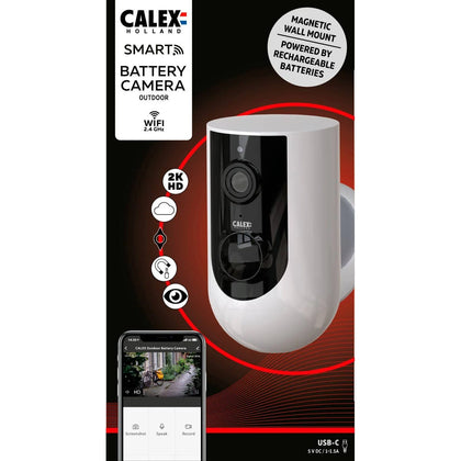 Calex Smart Outdoor Battery Camera Wi-Fi Night Vision/Motion Alert.