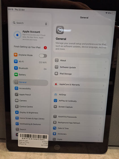 Apple iPad 9th Gen 64GB Wifi Only - Space Grey