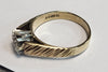 9ct Yellow Gold Ring With Clear Stone - 2.88G - Size L - Hallmarked