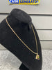 9ct Gold Fine Curb Chain and Fancy Green Stone Pendant 8.4g 22"