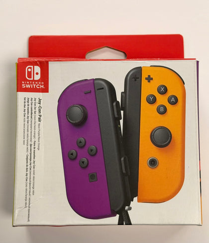 Nintendo switch joy con pair joycon purple orange boxed