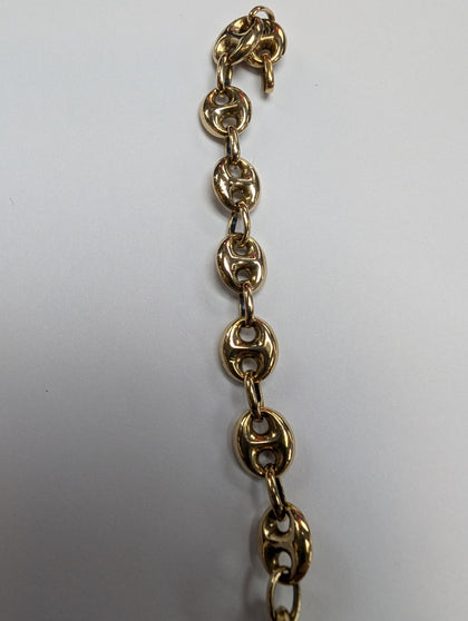 9CT GOLD PUFFY MARINER  BRACELET  5.93G PRESTON STORE