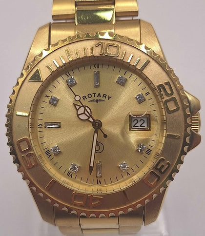 Rotary 42mm Men's UC 377 Gold Tone Quartz Watch - Boxed With Extra Link