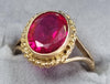 9ct Gold Ring with Garnet Size K 1/2