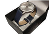 Gianello Milano Alure 42 Watch Silver w/blue strap**Boxed in Brand New Condition**