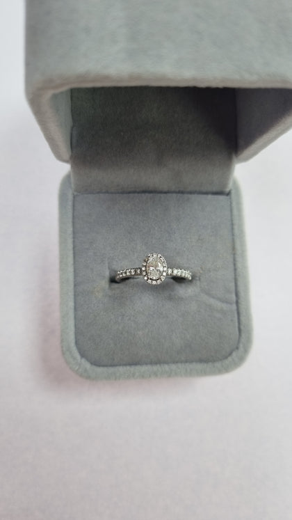 18ct White Gold Diamond Ring Size M 0.65ct LEYLAND