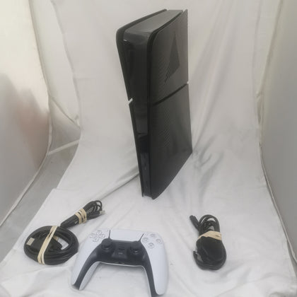 Sony Ps5 Slim Digital Edition 1tb Video Game Console - Black with 1 controller and power cable unboxed