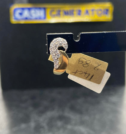 14ct Gold C/Z Earrings, 2.8g