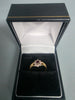 9ct GOLD RING RED STONE 375 2.2G Size L