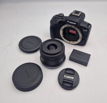 Canon EOS R50 Mirrorless Camera with RF-S 18-45mm lens 1 battery and charger UNBOXED