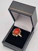 **20% OFF** 18ct Yellow Gold Natural Coral Ring - Size N - 3.80 Grams
