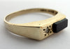 9ct Gold ring with Black onyx stone size O 1/2