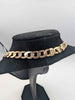9ct Rose Gold Very Thick Curb Chain Necklace With Yellow Gold Clasp - 78.29 Grams - 26" Long
