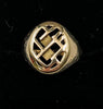 375 9CT YELLOW GOLD RING, UNIQUE LINE DESIGH, SIZE-T, 7.2G,