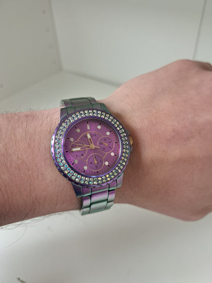 Guess Iridescent Rhinestone Multifunction Watch GW0410L4 - Great Yamrouth