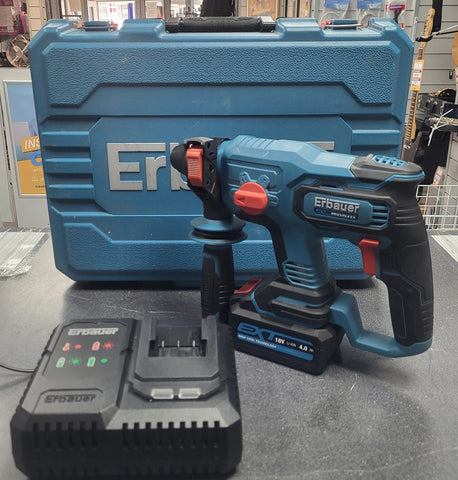 Erbauer ERI1078SDS 3.4kg 18V 1 x 4.0Ah Li-Ion EXT Brushless Cordless SDS Plus Drill