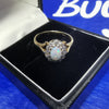 9K Gold Diamond Ring, Blue Stone, 375 Hallmarked, Size L , Box Included