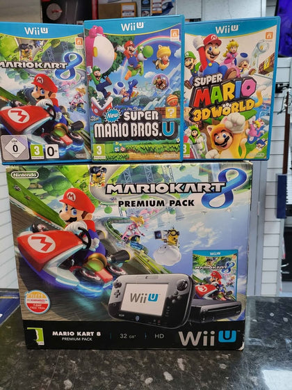 Nintendo Wii U 32GB Mario Kart 8 Physical Disc Deluxe Set Premium Pack