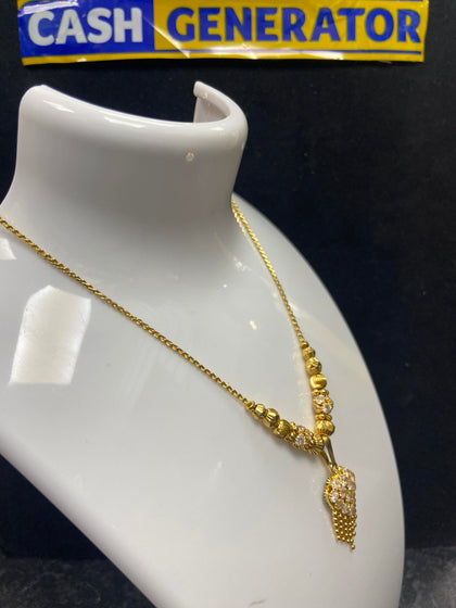 22ct Gold Chain and C/Z Pendant 11.42g 16