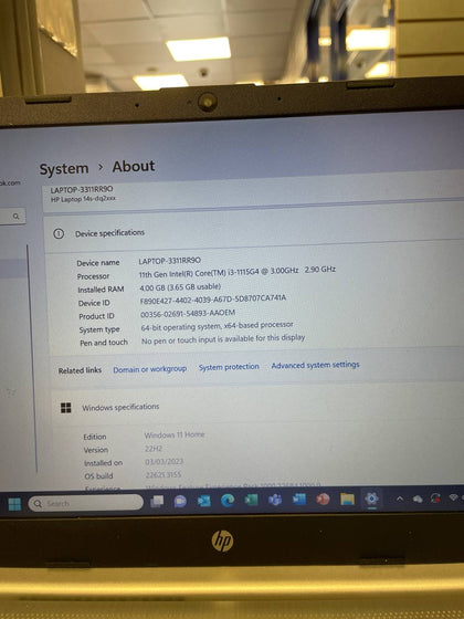 HP 14S-DQ2507/i3-1115G4/4GB Ram/128GB SSD/14