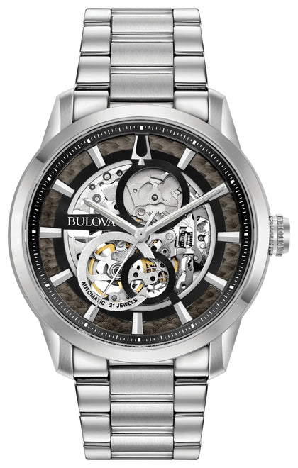 Bulova Mens Sutton Automatic Skeleton Watch 96A208